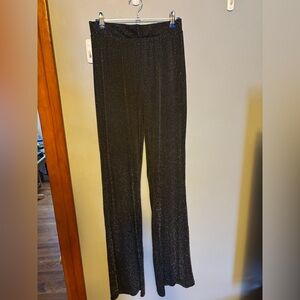 Sparkly Black Bell Bottom Leggings